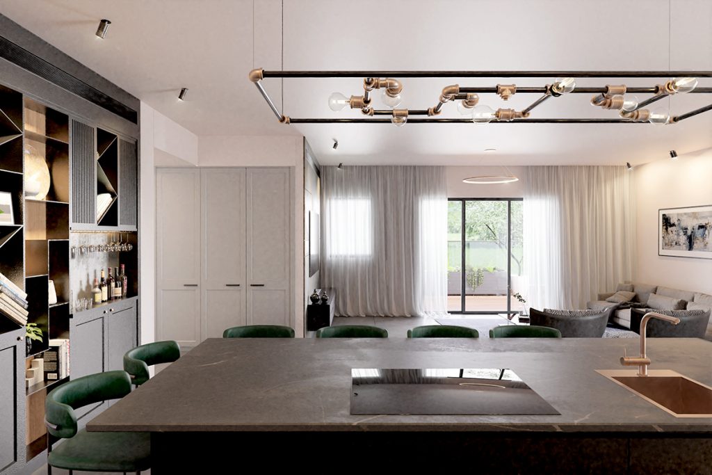 עיצוב חדר אוכל משפחת לוי