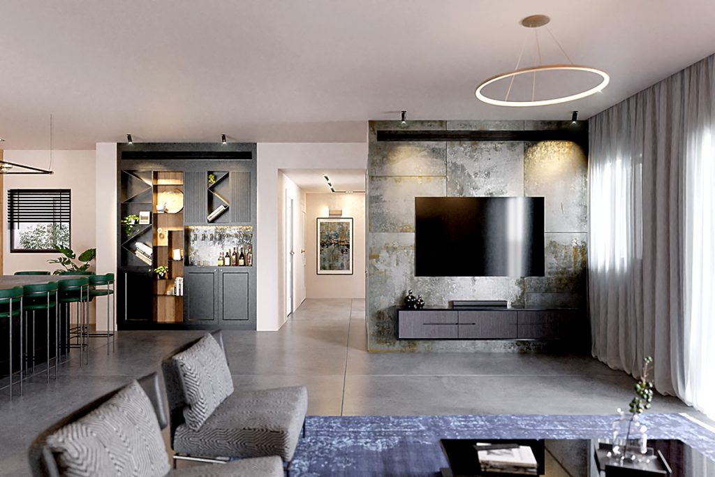 עיצוב סלון משפחת לוי