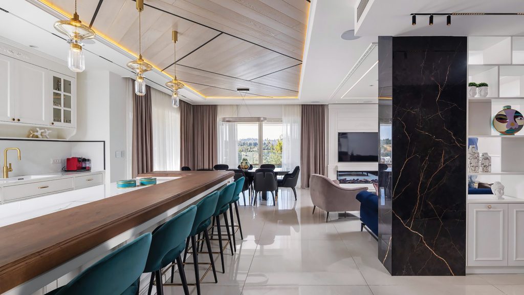 עיצוב פנים סלון וילה